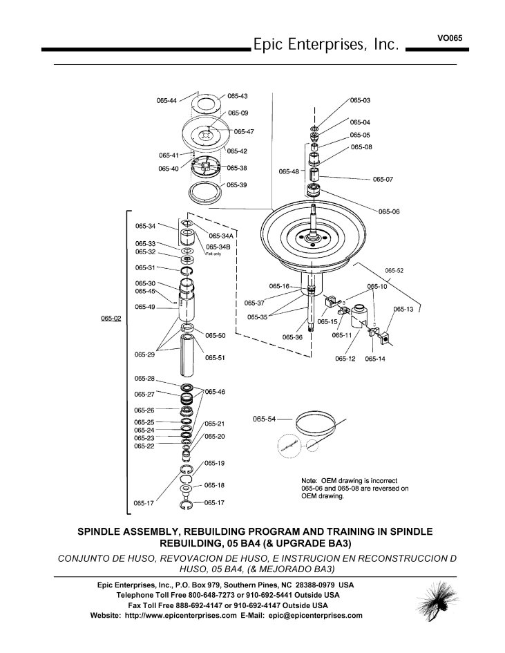 VO065 Spindle Assembly